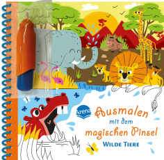 Ausmalen mit dem magischen Pinsel. Wilde Tiere - Malbuch mit Wassertankstift für Kinder ab 3 Jahren