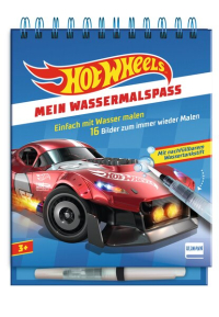 Mein Wassermalspaß – Hot Wheels - Einfach mit Wasser malen – Hot Wheels-Malbuch mit 16 Bildern, die sich beim Kontakt mit Wasser bunt färben + viele Motive zum Ausmalen und Abpausen, mit nachfüllbarem Wassermalstift, ab 3 Jahren